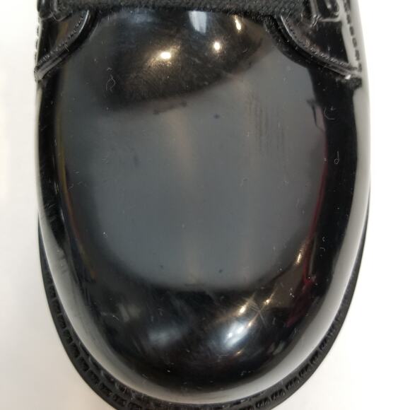 Circus by Sam Edelman Women's Black Lace Up Lug Sole Shiny Rubber Rain Boots 9 - Picture 5 of 11